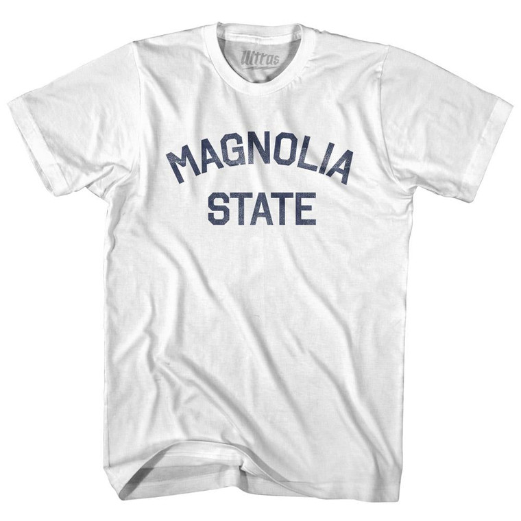 Mississippi Magnolia State Nickname Womens Cotton Junior Cut T-Shirt - White