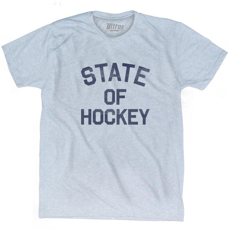 Minnesota State of Hockey Nickname Adult Tri-Blend T-shirt - Athletic White