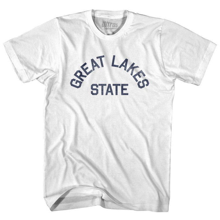 Michigan Great Lakes State Nickname Womens Cotton Junior Cut T-Shirt - White