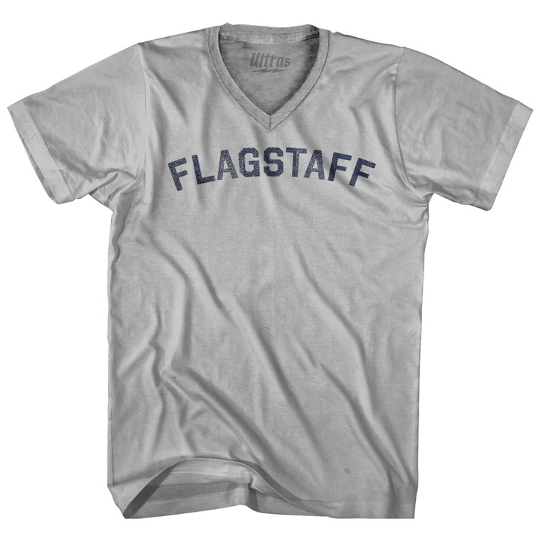 Flag Staff Adult Tri-Blend V-neck T-shirt - Cool Grey