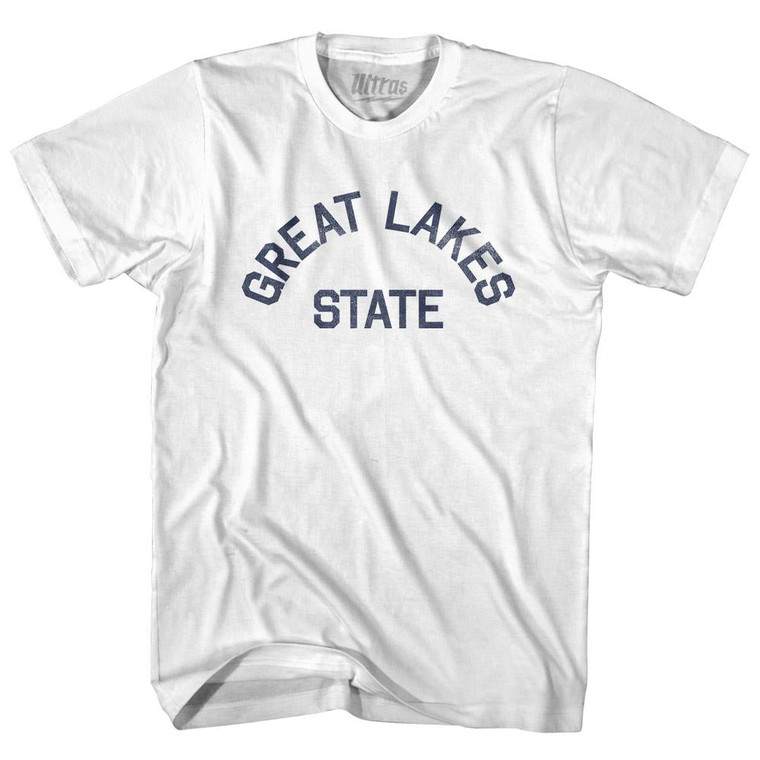 Michigan Great Lakes State Nickname Adult Cotton T-shirt-White