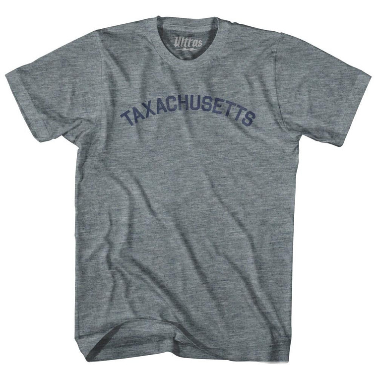 Massachusetts Taxachusetts Nickname Adult Tri-Blend T-shirt-Athletic Grey