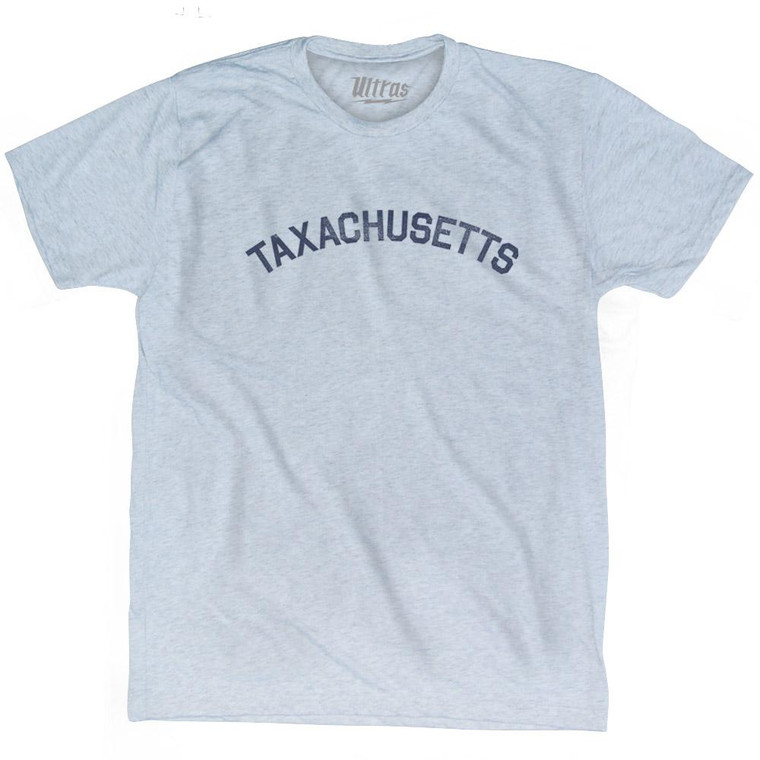 Massachusetts Taxachusetts Nickname Adult Tri-Blend T-shirt - Athletic White