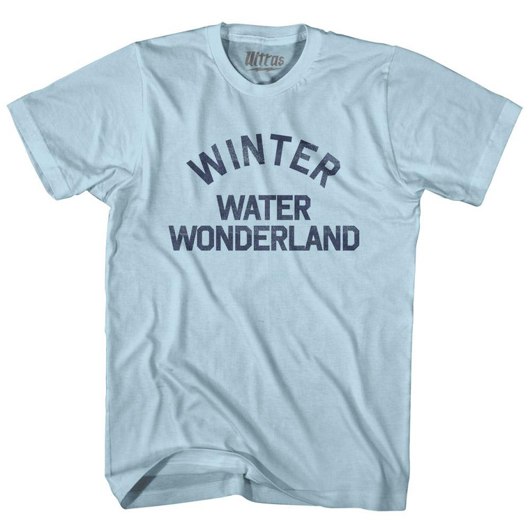 Michigan Winter Water Wonderland Nickname Adult Cotton T-shirt - Light Blue