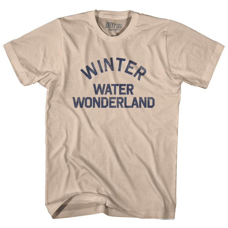 Michigan Winter Water Wonderland Nickname Adult Cotton T-shirt - Creme