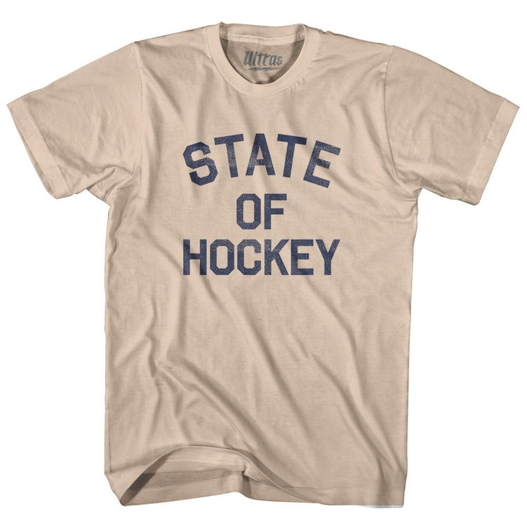 Minnesota State of Hockey Nickname Adult Cotton T-shirt - Creme