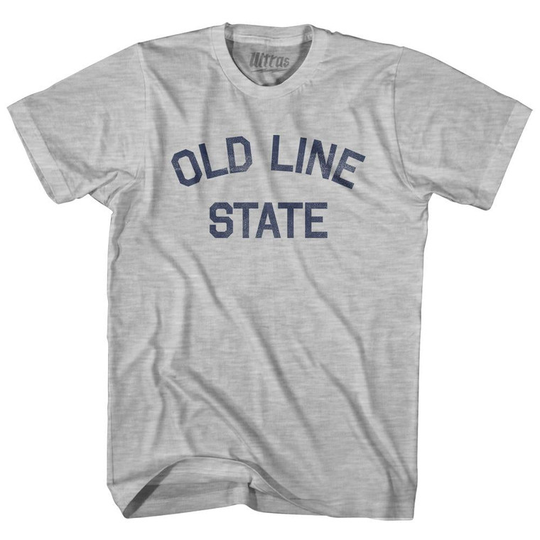Maryland Old Line State Nickname Adult Cotton T-shirt - Grey Heather