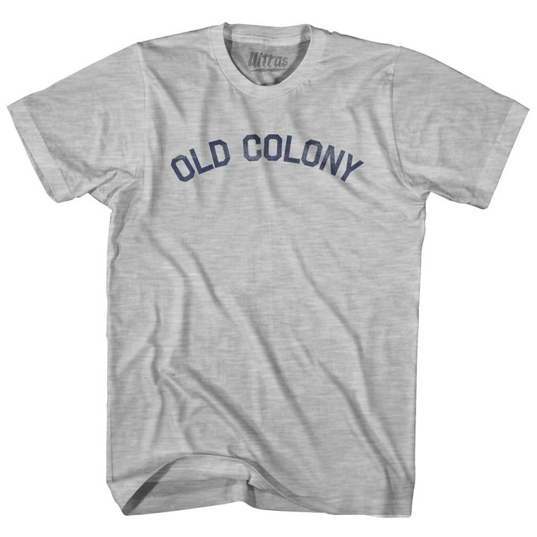 Massachusetts Old Colony Nickname Womens Cotton Junior Cut T-Shirt - Grey Heather