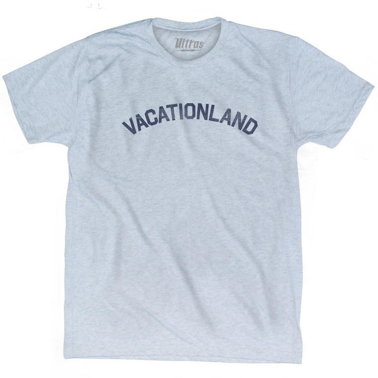 Maine Vacationland State Nickname Adult Tri-Blend T-shirt - Athletic White