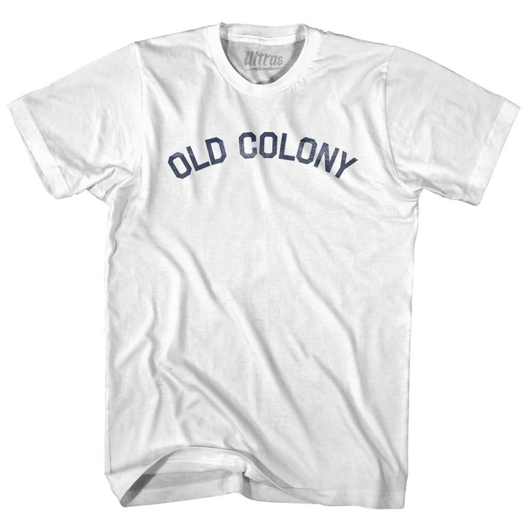 Massachusetts Old Colony Nickname Adult Cotton T-shirt - White