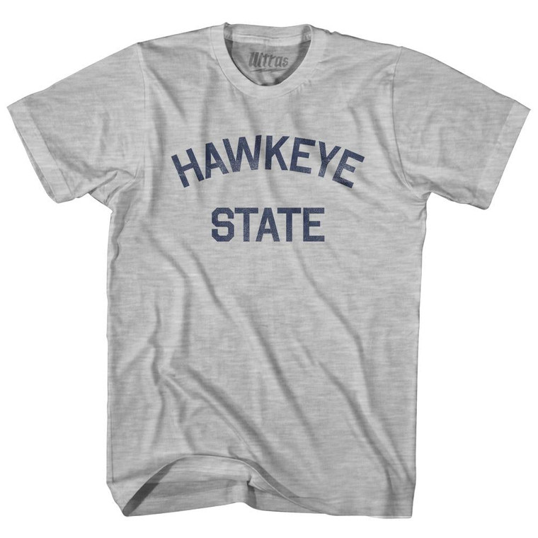 Iowa Hawkeye State Nickname Adult Cotton T-shirt - Grey Heather
