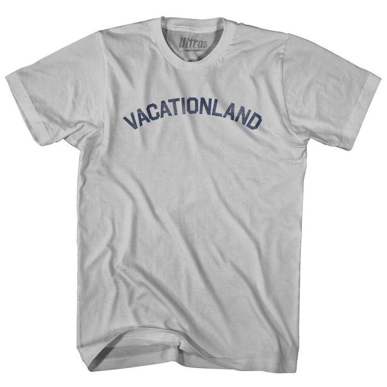 Maine Vacationland State Nickname Adult Cotton T-shirt - Cool Grey