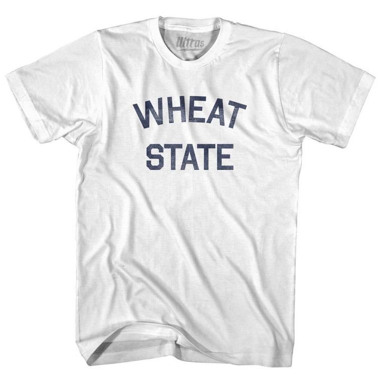 Kansas Wheat State Nickname Adult Cotton T-shirt - White