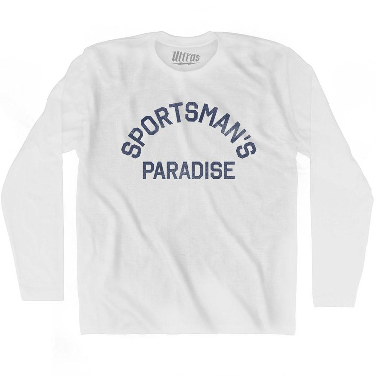 Louisiana Sportsman's Paradise Nickname Adult Cotton Long Sleeve T-shirt - White