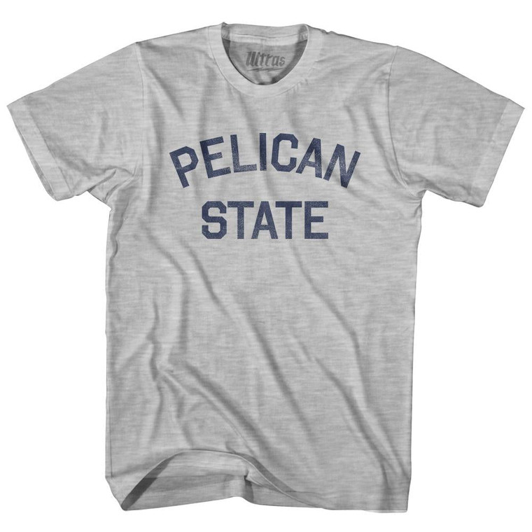 Louisiana Pelican State Nickname Womens Cotton Junior Cut T-Shirt-Grey Heather