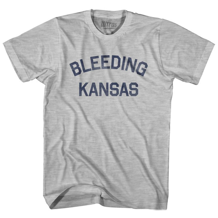 Kansas Bleeding Nickname Womens Cotton Junior Cut T-Shirt - Grey Heather