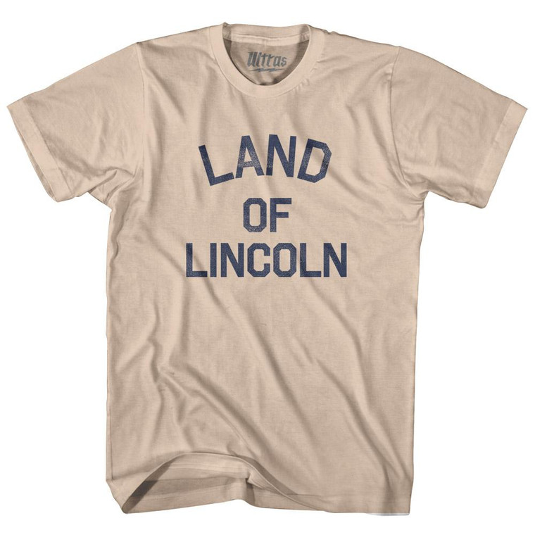 Illinois Land of Lincoln Nickname Adult Cotton T-shirt - Creme