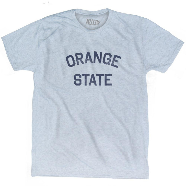 Florida Orange State Nickname Adult Tri-Blend T-shirt - Athletic White