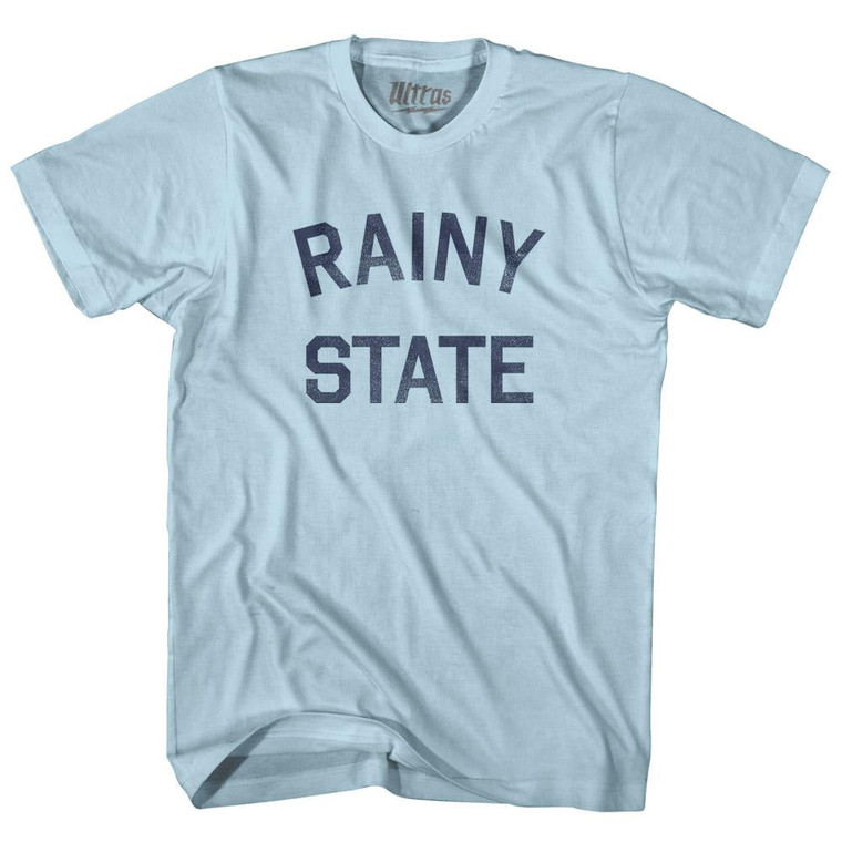 Illinois Rainy State Nickname Adult Cotton T-shirt - Light Blue