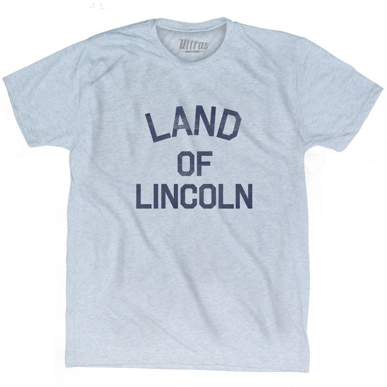 Illinois Land of Lincoln Nickname Adult Tri-Blend T-shirt - Athletic White