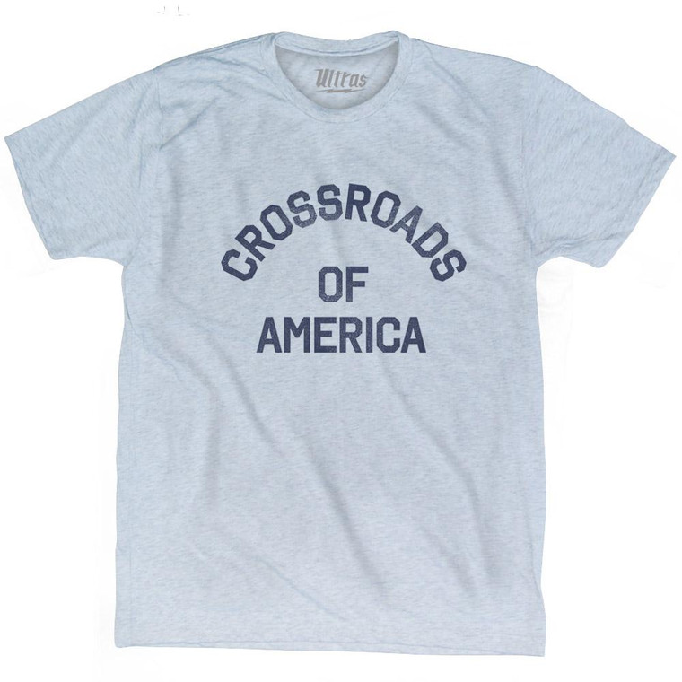 Indiana Crossroads of America Nickname Adult Tri-Blend T-shirt - Athletic White