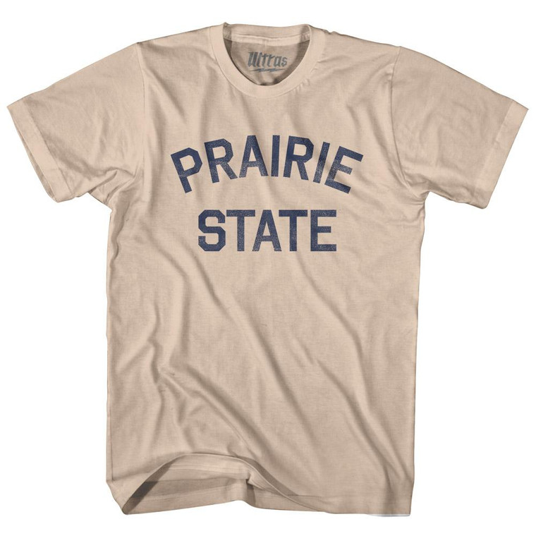 Illinois Prairie State Nickname Adult Cotton T-shirt-Creme
