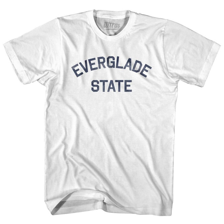 Florida Everglade State Nickname Womens Cotton Junior Cut T-Shirt - White