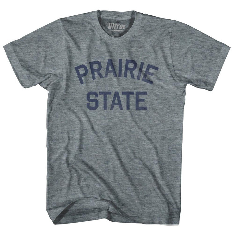 Illinois Prairie State Nickname Womens Tri-Blend Junior Cut T-Shirt-Athletic Grey