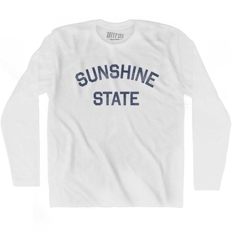 Florida Sunshine State Nickname Adult Cotton Long Sleeve T-shirt - White