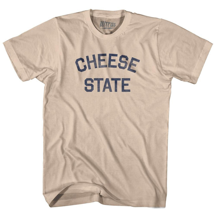 Wisconsin Cheese State Nickname Adult Cotton T-shirt - Creme