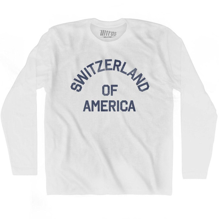 Colorado Switzerland of America Nickname Adult Cotton Long Sleeve T-shirt-White