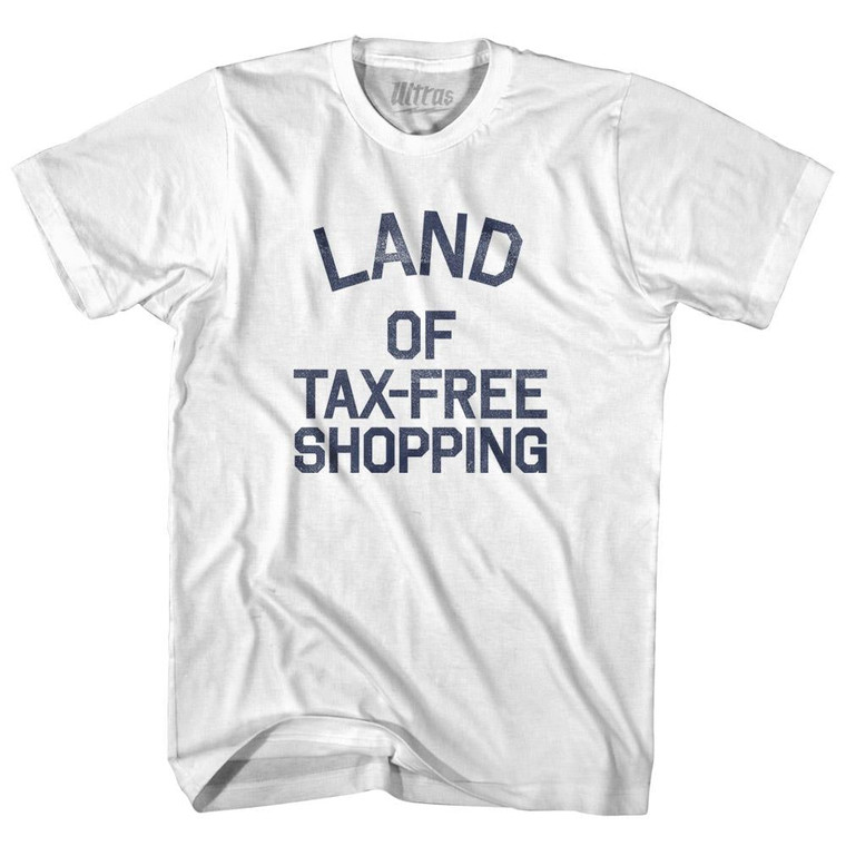 Delaware Land of Tax-Free Shopping Nickname Womens Cotton Junior Cut T-Shirt-White