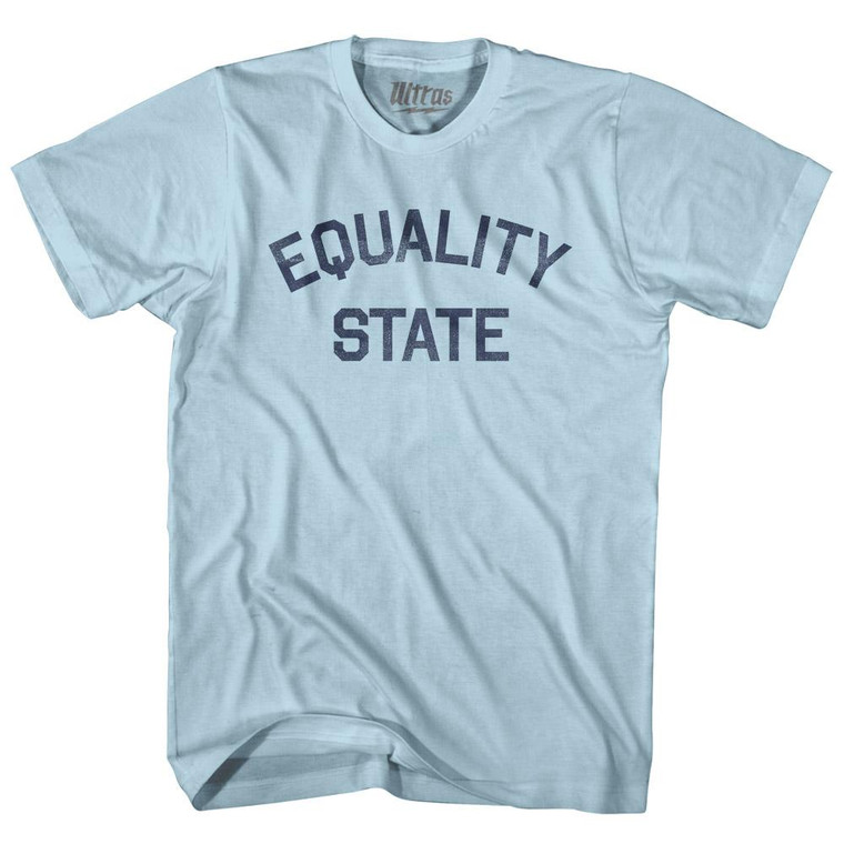Wyoming Equality State Nickname Adult Cotton T-shirt - Light Blue
