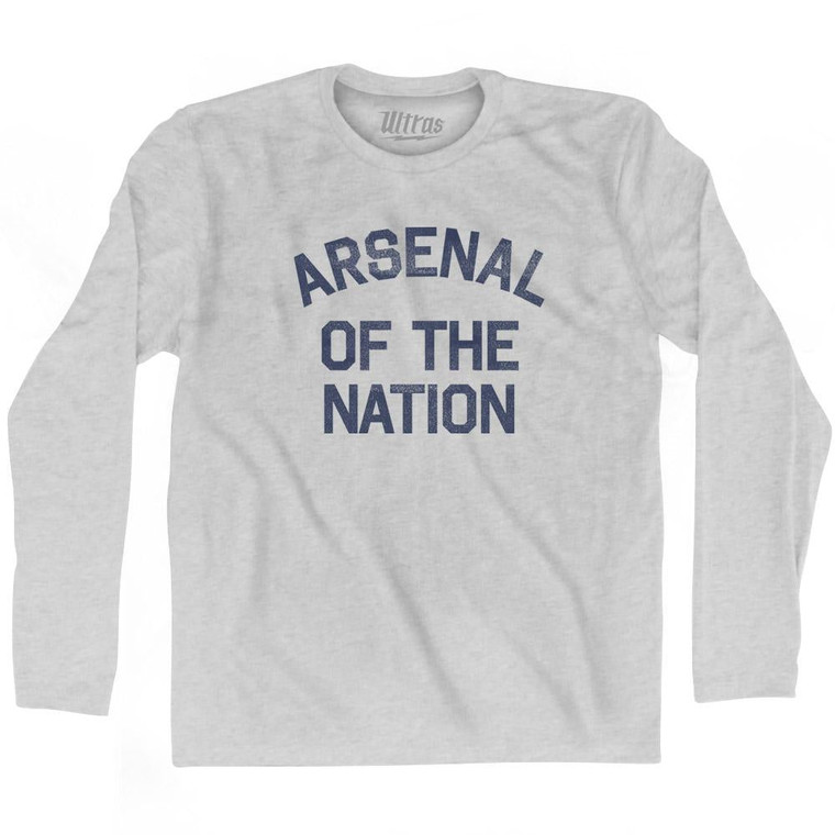 Connecticut Arsenal of the Nation Nickname Adult Cotton Long Sleeve T-shirt - Grey Heather