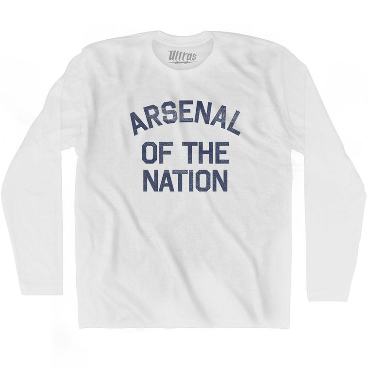 Connecticut Arsenal of the Nation Nickname Adult Cotton Long Sleeve T-shirt - White