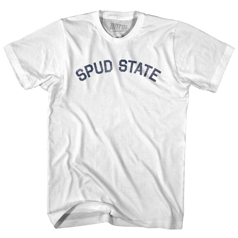 Delaware Spud State Nickname Womens Cotton Junior Cut T-Shirt - White