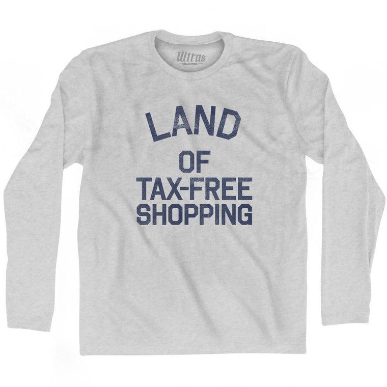 Delaware Land of Tax-Free Shopping Nickname Adult Cotton Long Sleeve T-shirt - Grey Heather