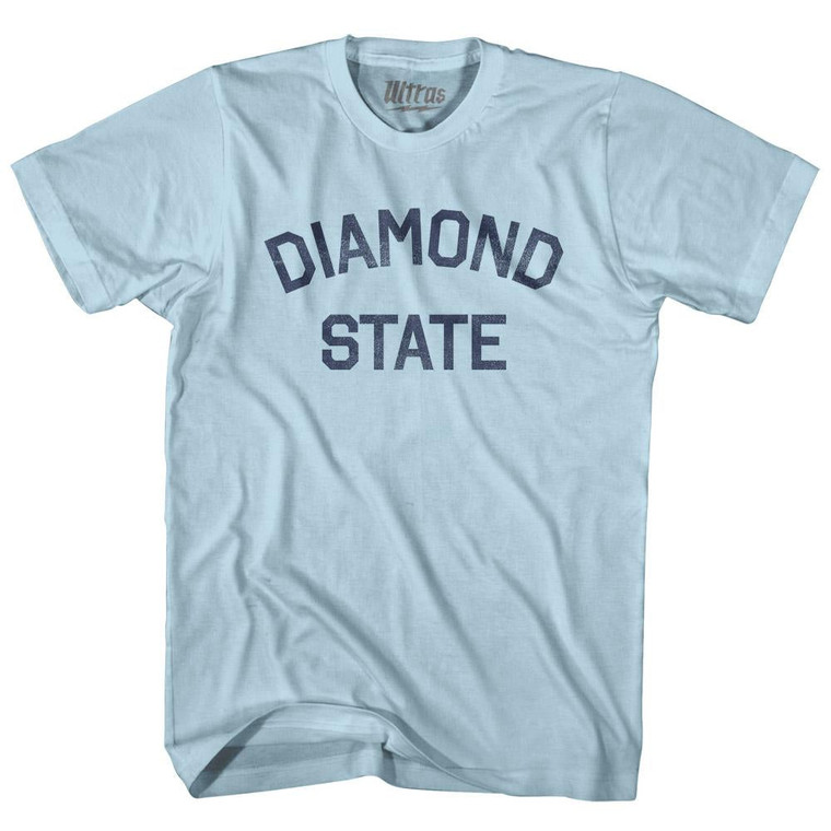 Delaware Diamond State Nickname Adult Cotton T-shirt - Light Blue