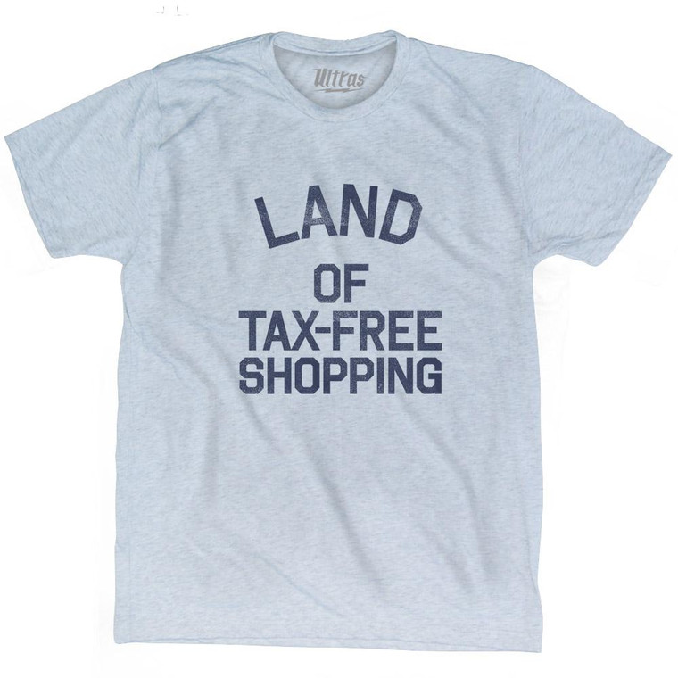 Delaware Land of Tax-Free Shopping Nickname Adult Tri-Blend T-shirt-Athletic White