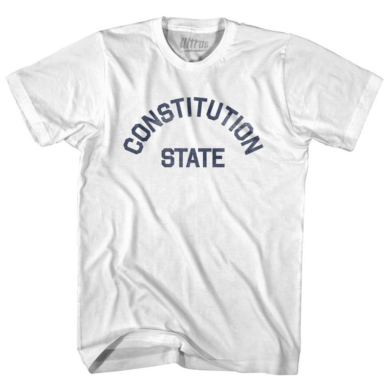 Connecticut Constitution State Nickname Womens Cotton Junior Cut T-Shirt-White