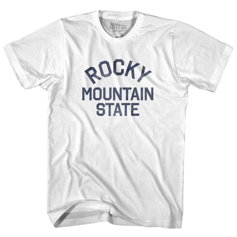 Colorado Rocky Mountain State Nickname Womens Cotton Junior Cut T-Shirt-White