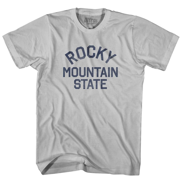 Colorado Rocky Mountain State Nickname Adult Cotton T-shirt - Cool Grey