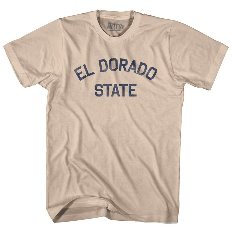 California El Dorado State Nickname Adult Cotton T-shirt-Creme