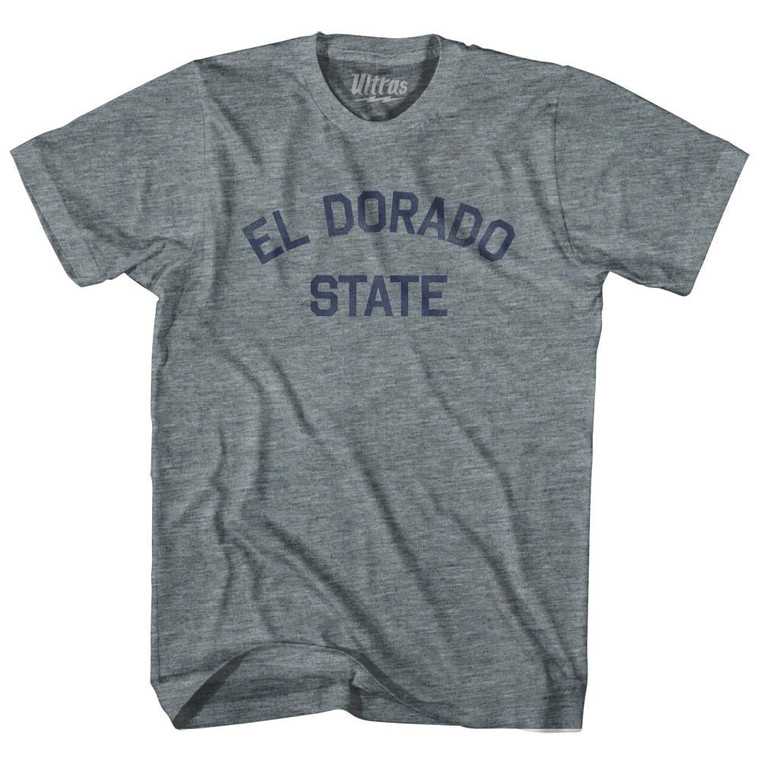 California El Dorado State Nickname Womens Tri-Blend Junior Cut T-Shirt - Athletic Grey