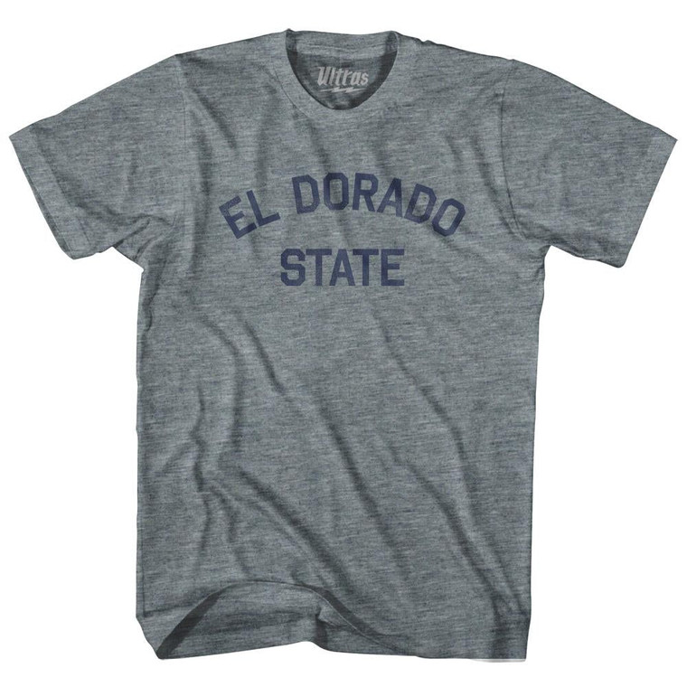 California El Dorado State Nickname Adult Tri-Blend T-shirt - Athletic Grey