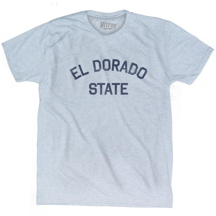 California El Dorado State Nickname Adult Tri-Blend T-shirt-Athletic White