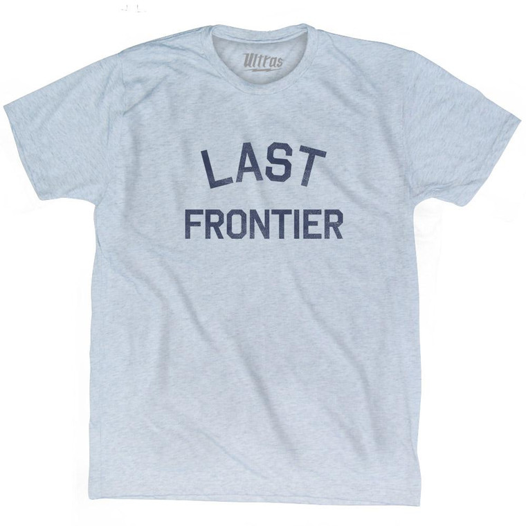 Alaska The Last Frontier Nickname Adult Tri-Blend T-shirt - Athletic White