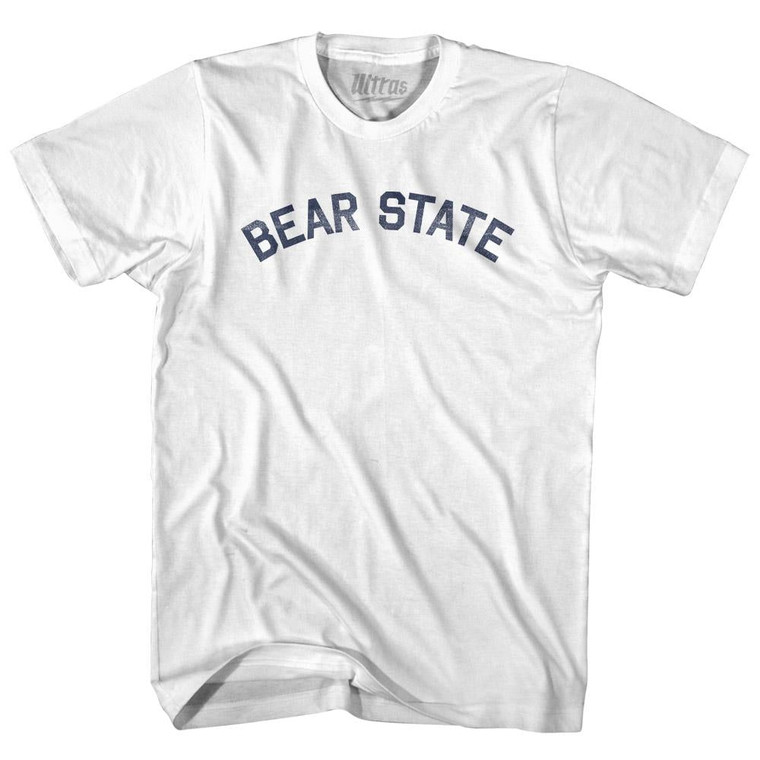 Arkansas Bear State Nickname Adult Cotton T-shirt - White