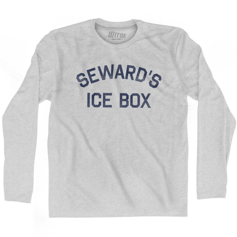 Alaska Seward's Ice Box Nickname Adult Cotton Long Sleeve T-shirt - Grey Heather