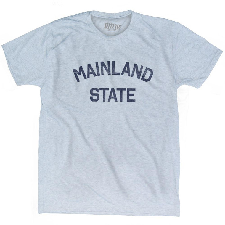 Alaska Mainland State Nickname Adult Tri-Blend T-shirt - Athletic White